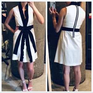 Alice + Olivia little white dress with black bow